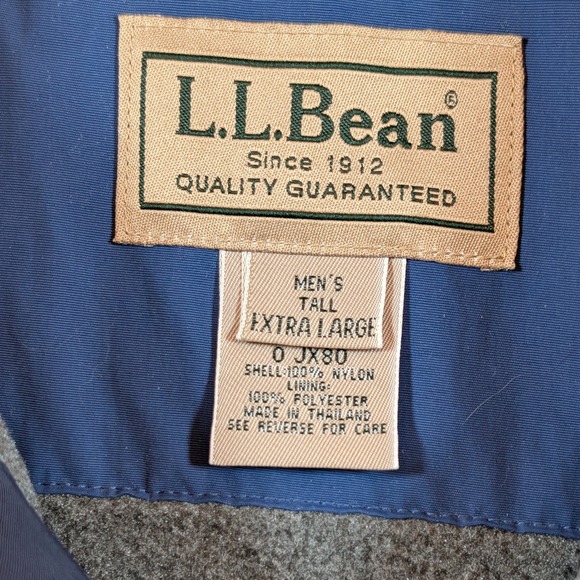 L.L. Bean Polartec 200 Series Vest Mens XL Tall Blue Fleece Lined Teflon NWT - Picture 3 of 5